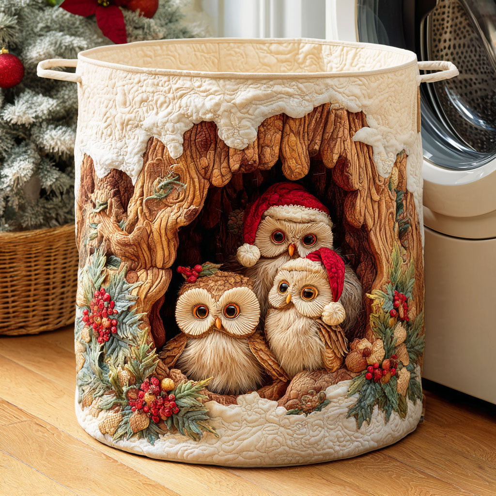 Festive Owl Quilted Laundry Basket Fall Merch Pick