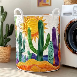 Dreamy Cactus Quilted Laundry Basket Fall Merch Pick