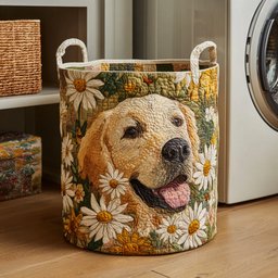 Daisy Golden Retriever Quilted Laundry Basket Great Idea For New Home