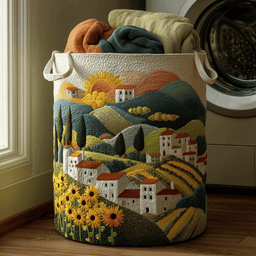 Countryside Glow Quilted Laundry Basket Thoughtful Housewarming Gift