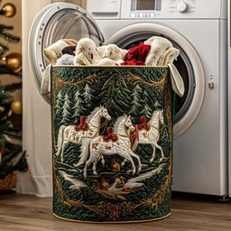 Dusty Hooves Quilted Laundry Basket Merch For Family Time