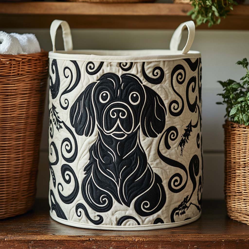 Doodle Spaniel Quilted Laundry Basket Perfect Gift For College Dorm