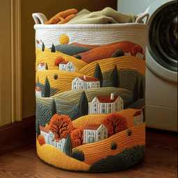 Countryside Bliss Quilted Laundry Basket Holiday Gift For Laundry Lovers