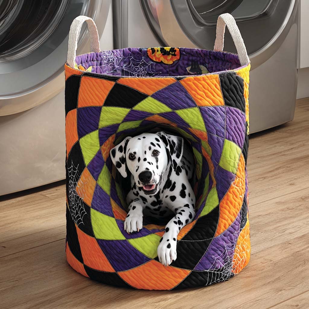 Dalmatian Spiral Dot Quilted Laundry Basket Perfect Birthday Gift Idea