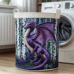 Dragon Quilted Laundry Basket Unique Gift For Laundry Lovers
