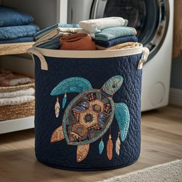 Dreamcatcher Turtle Basket Quilted Laundry Basket Merch For Cozy Nights