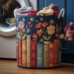 Cozy Book Quilted Laundry Basket Christmas Merch Gift