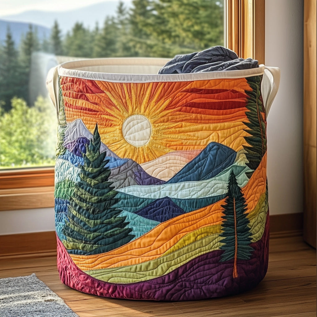 Dawn Glow Quilted Laundry Basket Easter Merch Gift