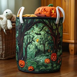 Creepy Cutie Quilted Laundry Basket Summer Merch Vibes