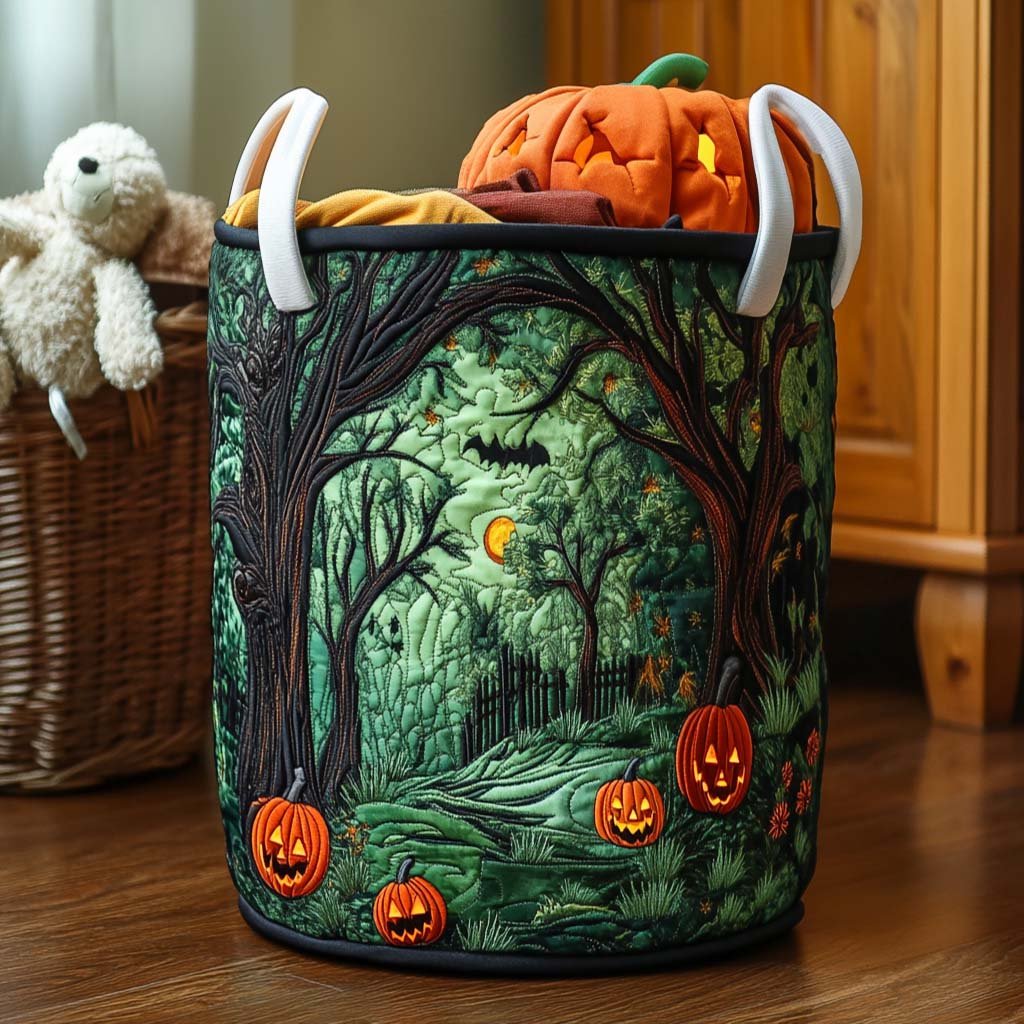 Creepy Cutie Quilted Laundry Basket Summer Merch Vibes