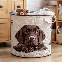 Cozy Pup Quilted Laundry Basket Easter Merch Gift
