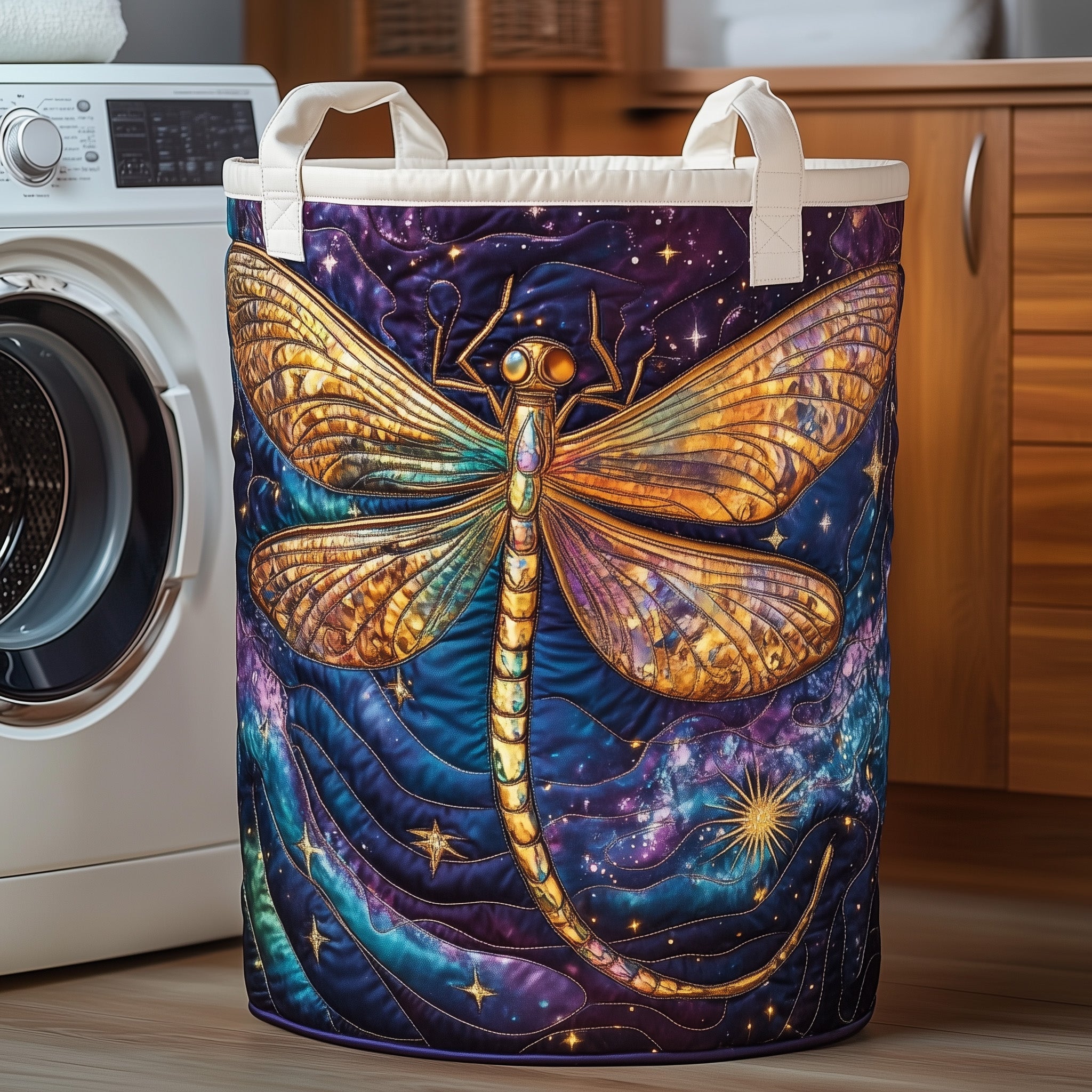 Dragonfly Charm Quilted Laundry Basket Spring Merch Pick