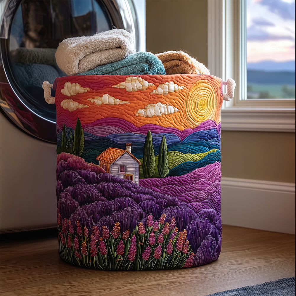 Dreamy Lavender Quilted Laundry Basket Perfect Gift For Apartment Living