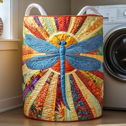 Dragonfly Charm Quilted Laundry Basket Merch For Him