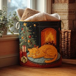 Cozy Hearth Quilted Laundry Basket Halloween Merch Gift