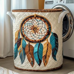 Dreamcatcher Quilted Laundry Basket Halloween Merch Gift