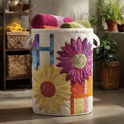 Victorian Blossoms Quilted Laundry Basket Ideal Present For Newlyweds