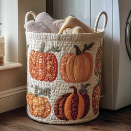 Pumpkin Delight Quilted Laundry Basket Merch For Couples