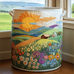 Red Barn Quilted Laundry Basket Creative Gift For Family