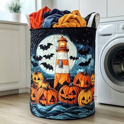 Haunted Lighthouse Quilted Laundry Basket Perfect Birthday Gift Idea
