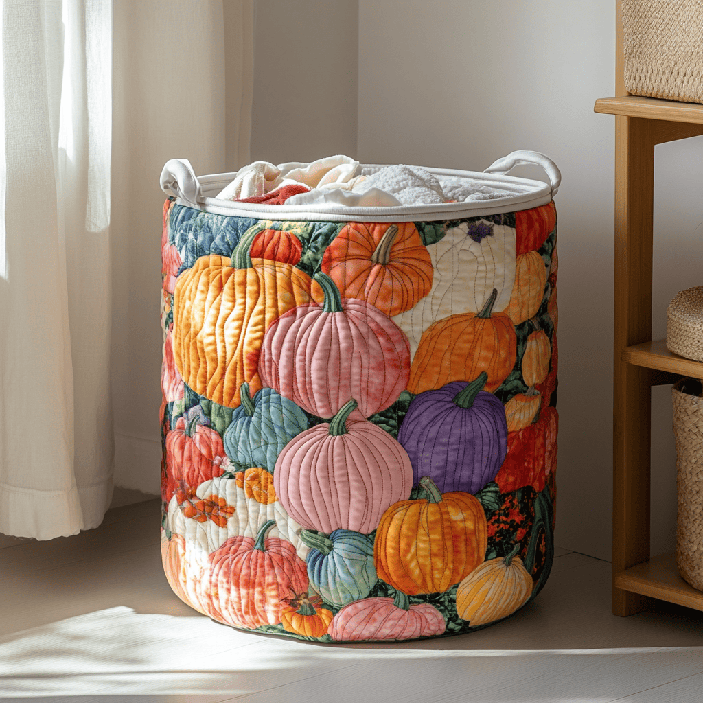 Sweet Pumpkin Quilted Laundry Basket Spring Merch Pick