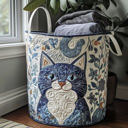 Velvet Paws Quilted Laundry Basket Creative Gift For Family