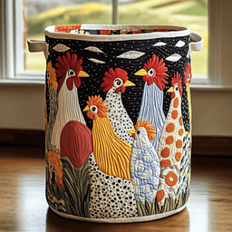 Golden Chicken Quilted Laundry Basket Creative Gift For Family