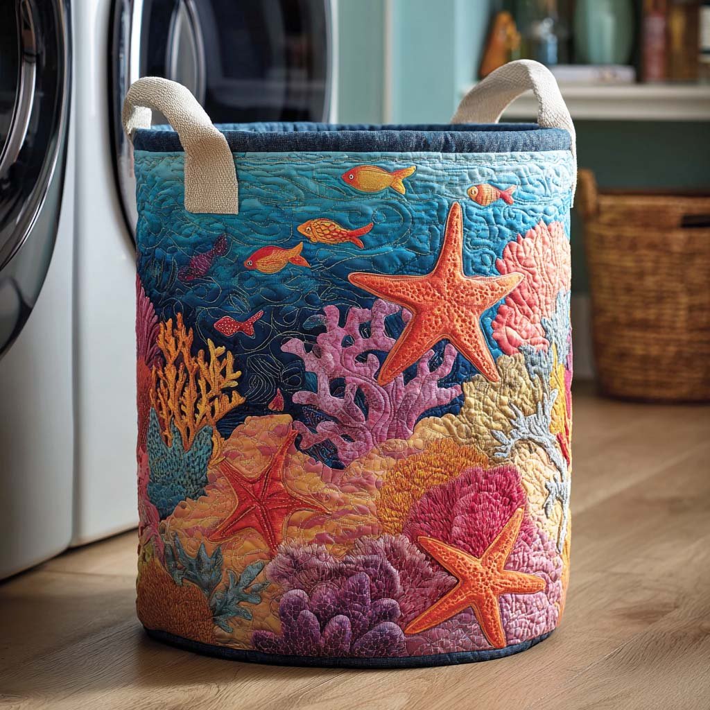 Ocean Drift Quilted Laundry Basket Merch For Him