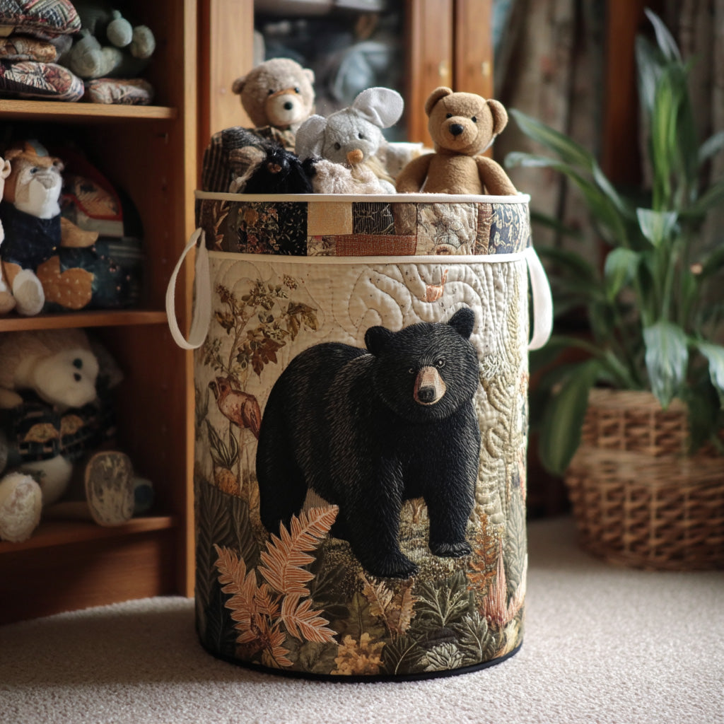 Shadow Bear Quilted Laundry Basket New Year Merch Gift
