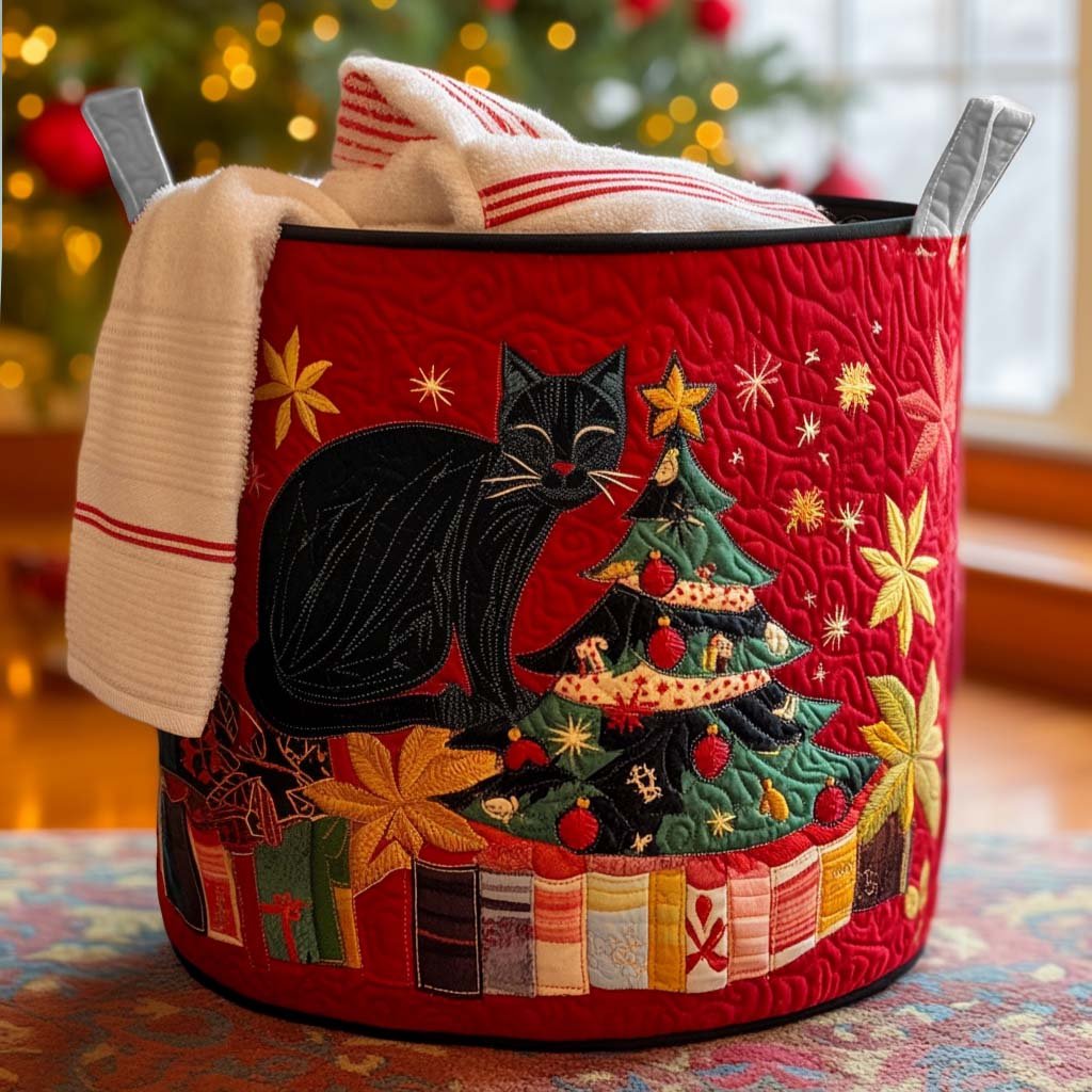 The Purrfect Story Quilted Laundry Basket Perfect Gift For College Dorm