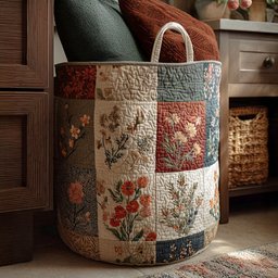Flower Quilted Laundry Basket Merch For Kids