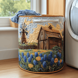 Peaceful Bloom Quilted Laundry Basket Merch For Family