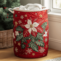 Holiday Glow Quilted Laundry Basket Perfect Gift For College Dorm