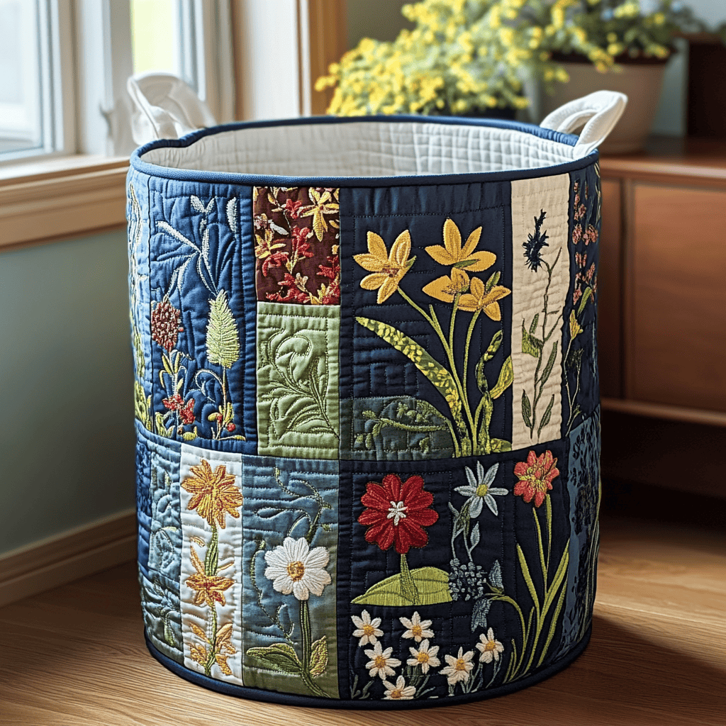 Nature Bliss Quilted Laundry Basket Merch For Her