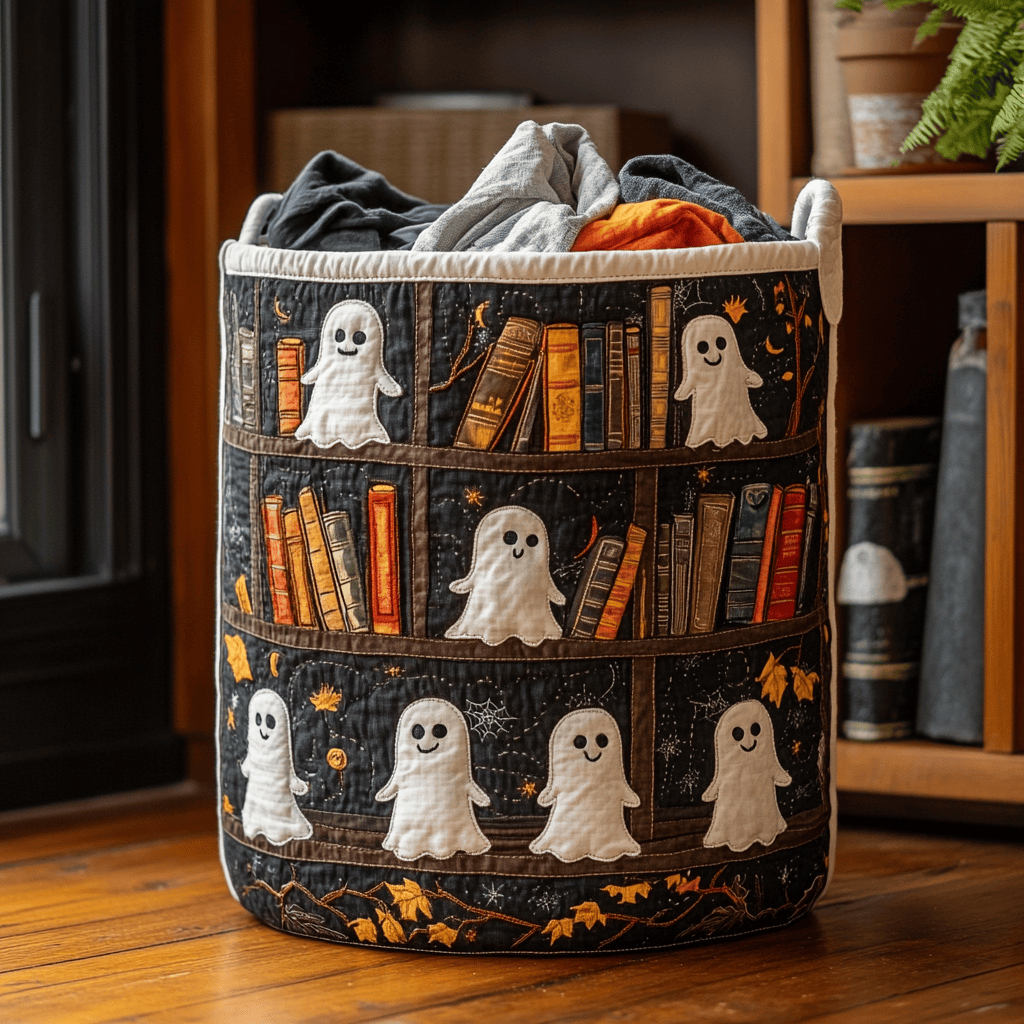 Spooky Woods Quilted Laundry Basket Merch For Family Time