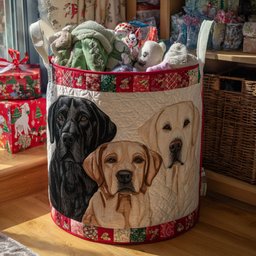 Snowy Snout Quilted Laundry Basket Winter Merch Essentials