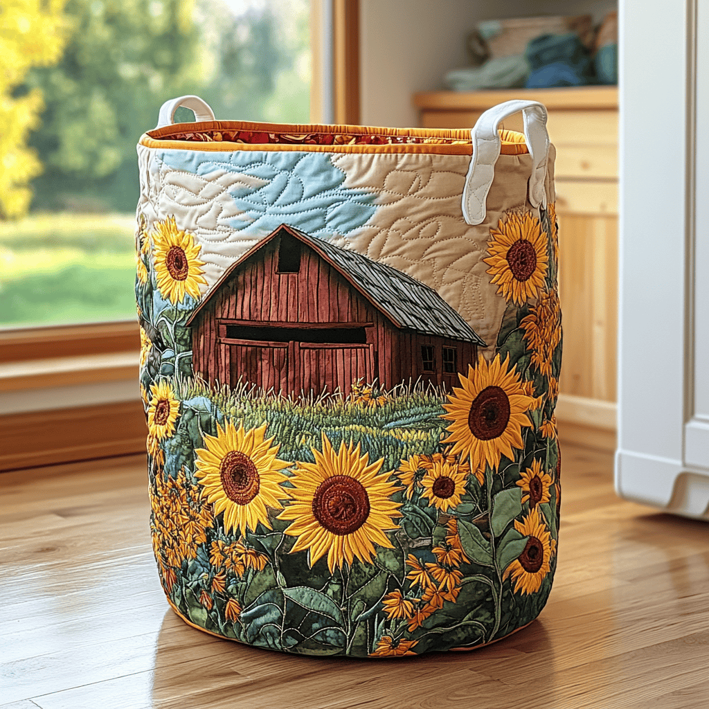 Golden Harvest Quilted Laundry Basket Winter Merch Essentials