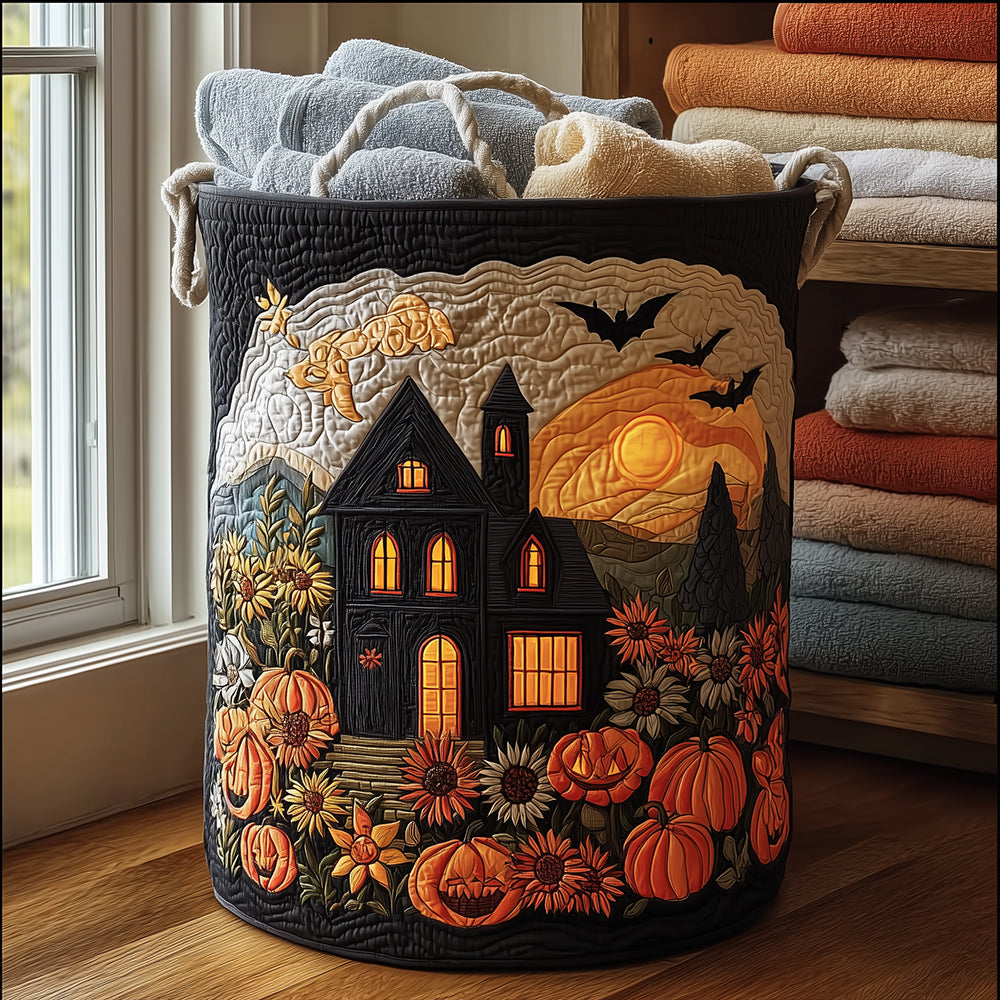 Halloween Night Quilted Laundry Basket Excellent Gift For Her