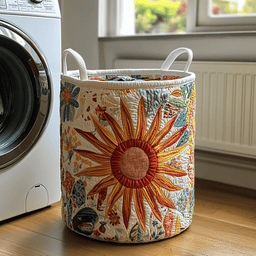 Meadow Sunburst Quilted Laundry Basket Anniversary Merch Gift