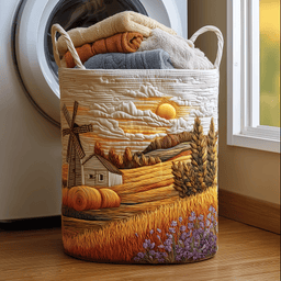 Wheat Dream Quilted Laundry Basket Summer Merch Vibes