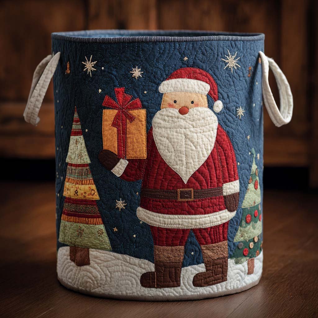 Gift Santa Quilted Laundry Basket Top Choice For Housewarming