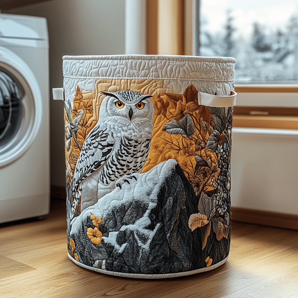 Owl Garden Quilted Laundry Basket Summer Merch Vibes