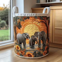 Tusker Charm Quilted Laundry Basket Easter Merch Gift