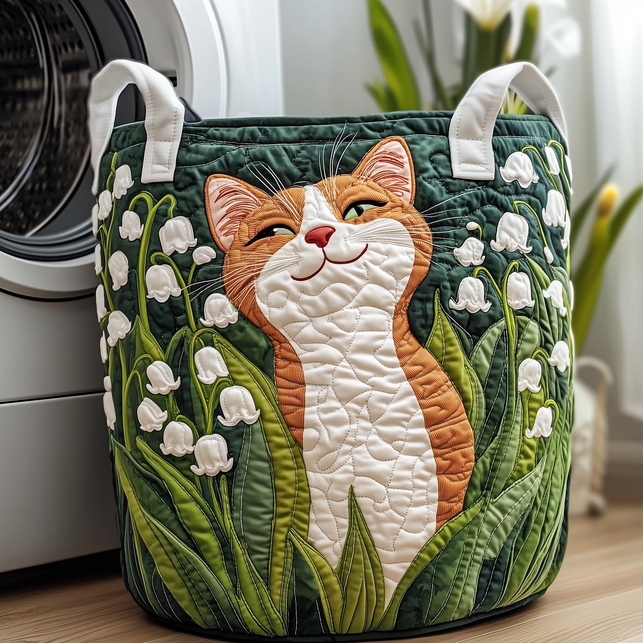 Lily Of The Valley Quilted Laundry Basket Merch For Dad