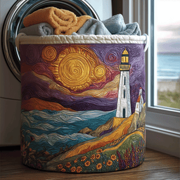 Sunlit Beacon Quilted Laundry Basket Perfect Birthday Gift Idea