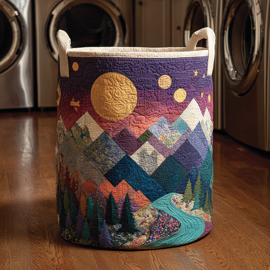 Cosmic Sun Quilted Laundry Basket Back To School Merch