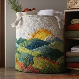 Light Of The Land Quilted Laundry Basket Everyday Merch Choice