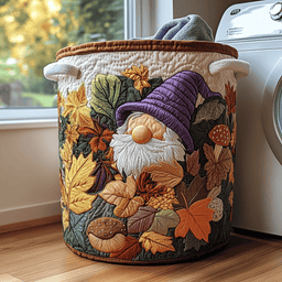 Forest Gnome Quilted Laundry Basket Merch For Couples