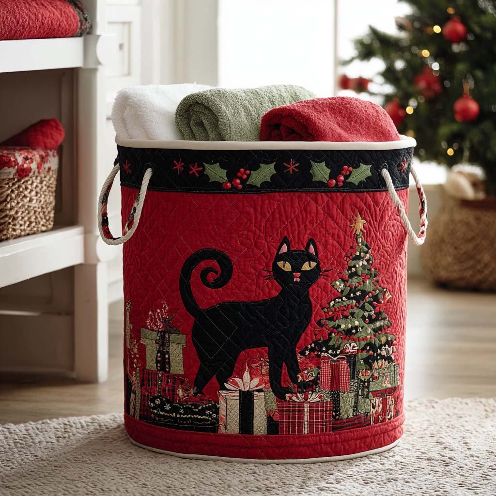 Wrapped In Whiskers Quilted Laundry Basket Gift Idea For Busy Families