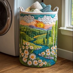 River Serenity Quilted Laundry Basket Must-Have Home Essential